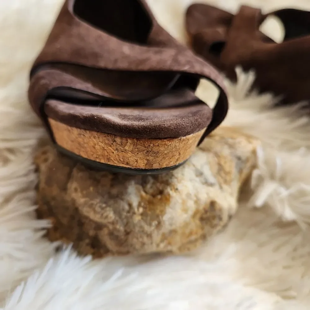 Ugg Hazel leather wrapped cork wedges